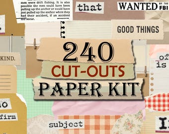 240 Paper kit Paper cut outs, Distressed paper, Torn paper, torn paper effect, Torn Texture,   PNG, torn edge overlay, Torn Paper Bundle PNG