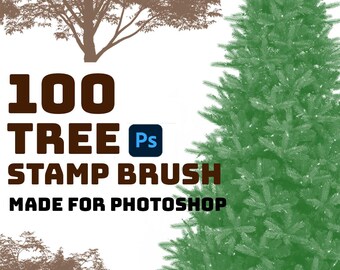 100 Tree brush stamps, Tree Brush Photoshop , Tree brush, Tree texture, Realistic tree, tree shapes, Digital paintings, Tree painting, Trees