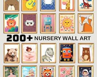 200+ Nursery Wall At, Kids Room Wall Art, Baby Room Decor, Playful Animal Prints, Nursery Wall Art, Educational Prints, Nursery Prints, JPG