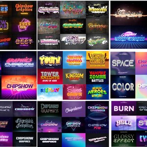 700+ Photoshop Text effects Bundle, Photoshop text effect, neon effect, vintage effects, 3 effects, Text Effects, comic effects, holo effect