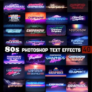 80s Photoshop Text Effects, text effects bundle, Retro effects, melting text effects, illusion text effects, photoshop effect ,text bundle