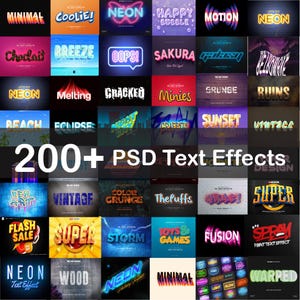 Photoshop Text Effects , text effects bundle , 3D Text effects , melting text effects , illusion text effects, photoshop effect ,text bundle