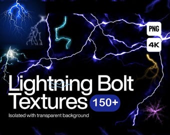 Plus de 150 textures d'éclairs PNG, Flash électrique PNG, Thunder Png, impacts de foudre pour des effets époustouflants • Images clipart PNG • Superpositions numériques
