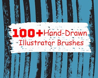 100+ Vector Hand-drawn Brushes, line brushes, illustrator brush, vector brush, vintage illustrations, ink brushes, Hand-drawn brushes, brush