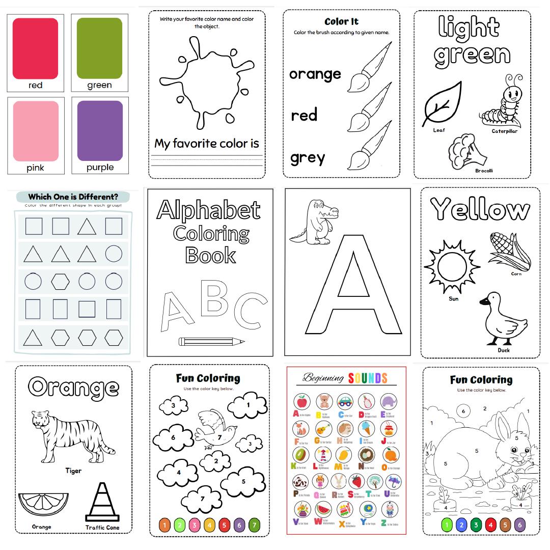 4000 Preschool Learning Worksheets Bundle: Toddler Activities Pdf ...