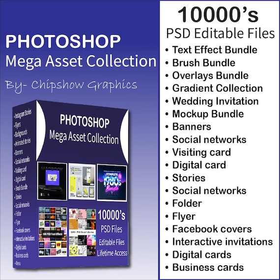 Mega Photoshop Bundle Premium Assets For Graphic Designer, Photoshop Brushes, Photoshop Overlays, Textures, Photoshop text effects, Mockups