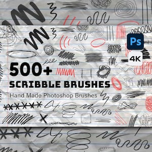500+ Scribble Photoshop Brushes, Micron, Fineliners, Stipple Brushes, scribble Brushes, inking and lineart, scribble liners, photoshop brush