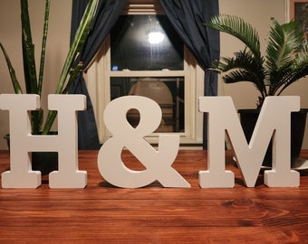 Custom Wooden Standing Letters, Wooden Initials, Wedding Gift