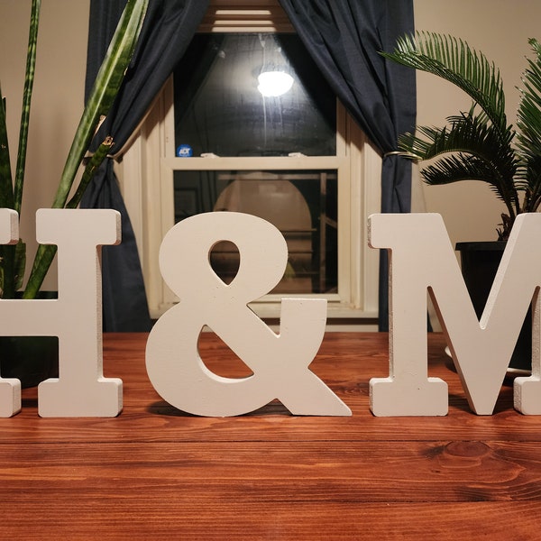 Custom Wooden Standing Letters, Wooden Initials, Wedding Gift