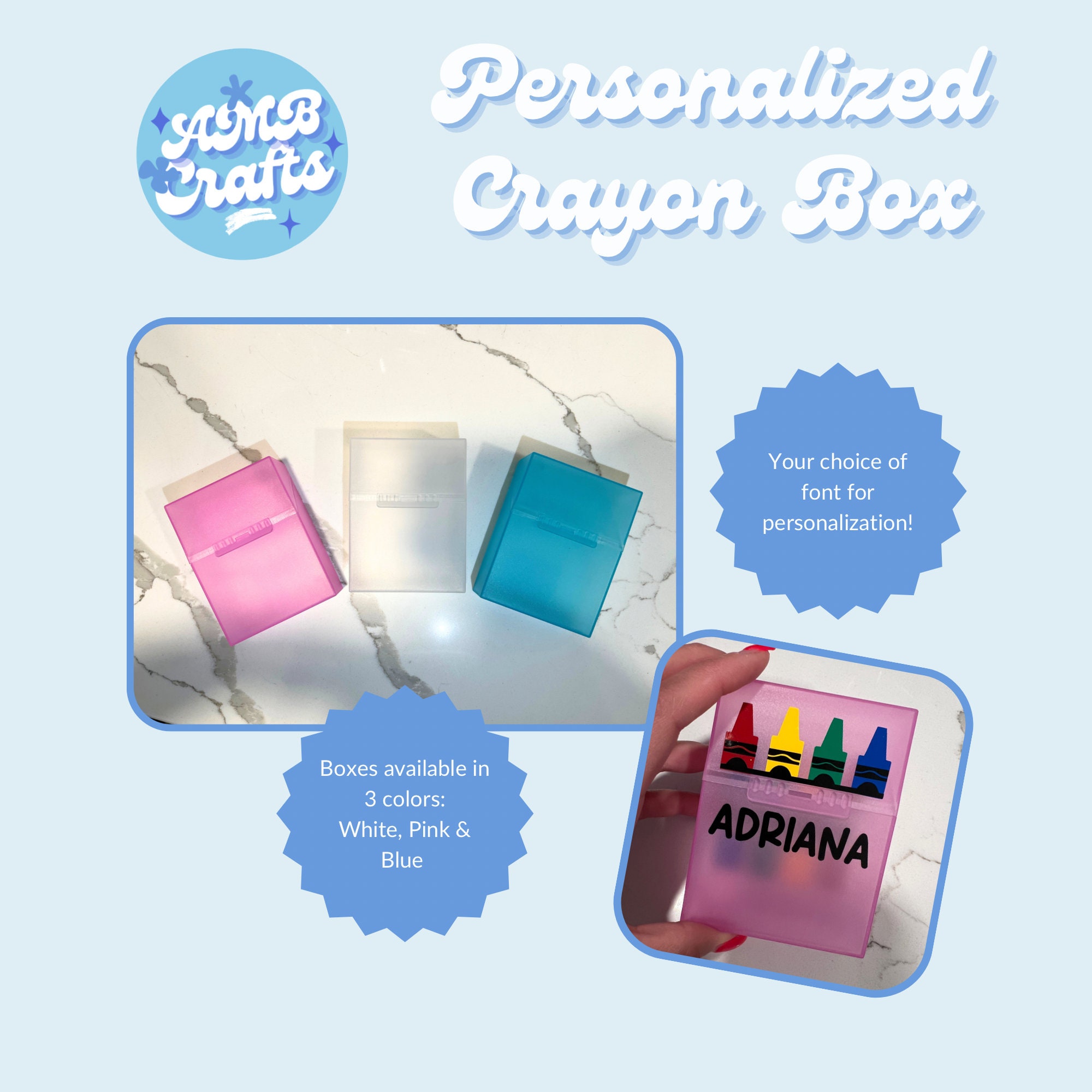 Personalized Crayon Box, Custom Crayon Box, Child Gift, School Supplies