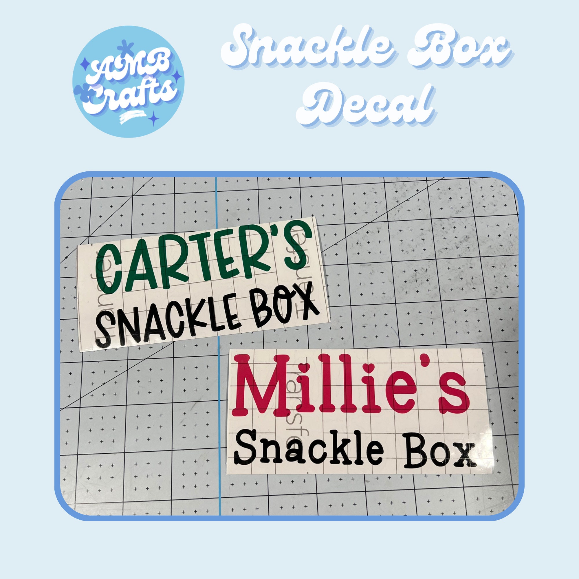 Personalized Snackle Box Decal, Snack Box Decal, Charcuterie Box Decal,  Custom Decal, Child Gift, Teacher Gift, Vinyl Decal 
