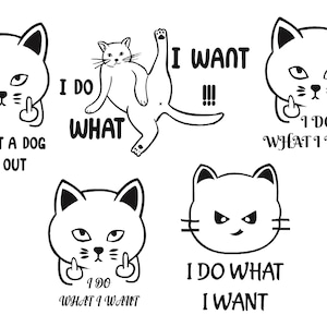I do What I want cat, Funny cat svg, Gift for a cat mom, cat desin svg