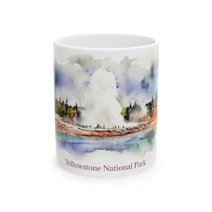 Yellowstone National Park Coffee Mug, Yellowstone Gift, National park Mug, Wyoming gift, Old Faithful mug, National Park Gift, Yellowstone