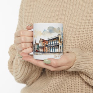 Mug La Nouvelle-Orléans, tasse Louisiane, tasse quartier français, tasse aquarelle, cadeau Nouvelle-Orléans, tasse Nouvelle-Orléans, oeuvre d'art La Nouvelle-Orléans, série City,