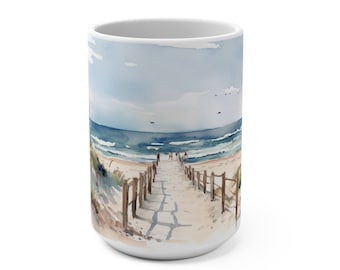 Beach Mug, Coastal Mug, Couple gift, Beach Wedding Favor Gift, Beach House Gift, Beach Gift, Beach Decor, Ocean Mug, Island Life, Coffee Mug