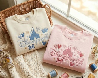 Vintage Disneyworld Embroidered Sweatshirt, Retro Pastel Best Day Ever Tee, Magic Kingdom Custom Hoodie, WDW Girl Trip