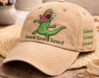 Embroidered Tom Lizard Vintage Washed Out Hat, Disney Pixar Movie Hoppers Cap, Lizard Funny Meme Lizard, WDW Disneyland Family Vacation