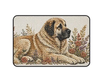 Spanish Mastiff Desk Mat | Tapestry Style Canine Mouse Pad, Spanish Mastiff Gift, Dog Mom Gift, Mastin Espanol Desk Mat