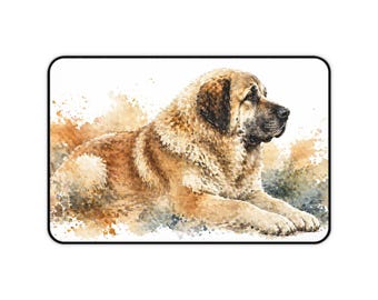 Spanish Mastiff Watercolor Desk Mat | Dog Desk Pad, Animal Office Mousepad, Spanish Mastiff Mouse Pad, Spanish Mastiff Gift