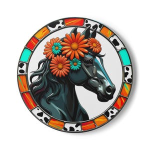 rustic boho horse coaster, boho horse gift, country style coaster, ceramic horse coaster, gift for horse lover, home decor