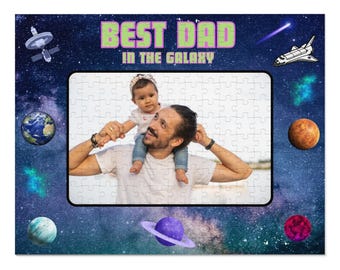 Personalized Best Dad in the Galaxy Puzzle, Customizable Dad Puzzle, Father's Day personalized gift, gift for dad, fun father's day activity