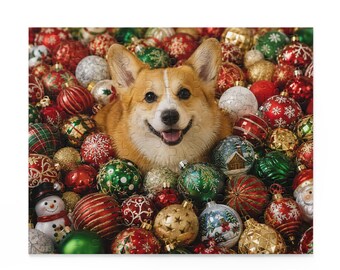 Corgi in Christmas Ornaments Puzzle, Corgi Puzzle, Christmas Puzzle, Corgi Christmas Gift, Corgi Christmas Puzzle, Dog Christmas Puzzle