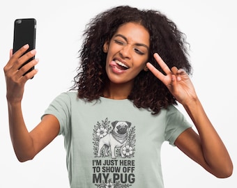 Funny pug shirt, pug gift, gift for pug owner, floral dog shirt, gift for pug mom, floral dog shirt, dog mom gift