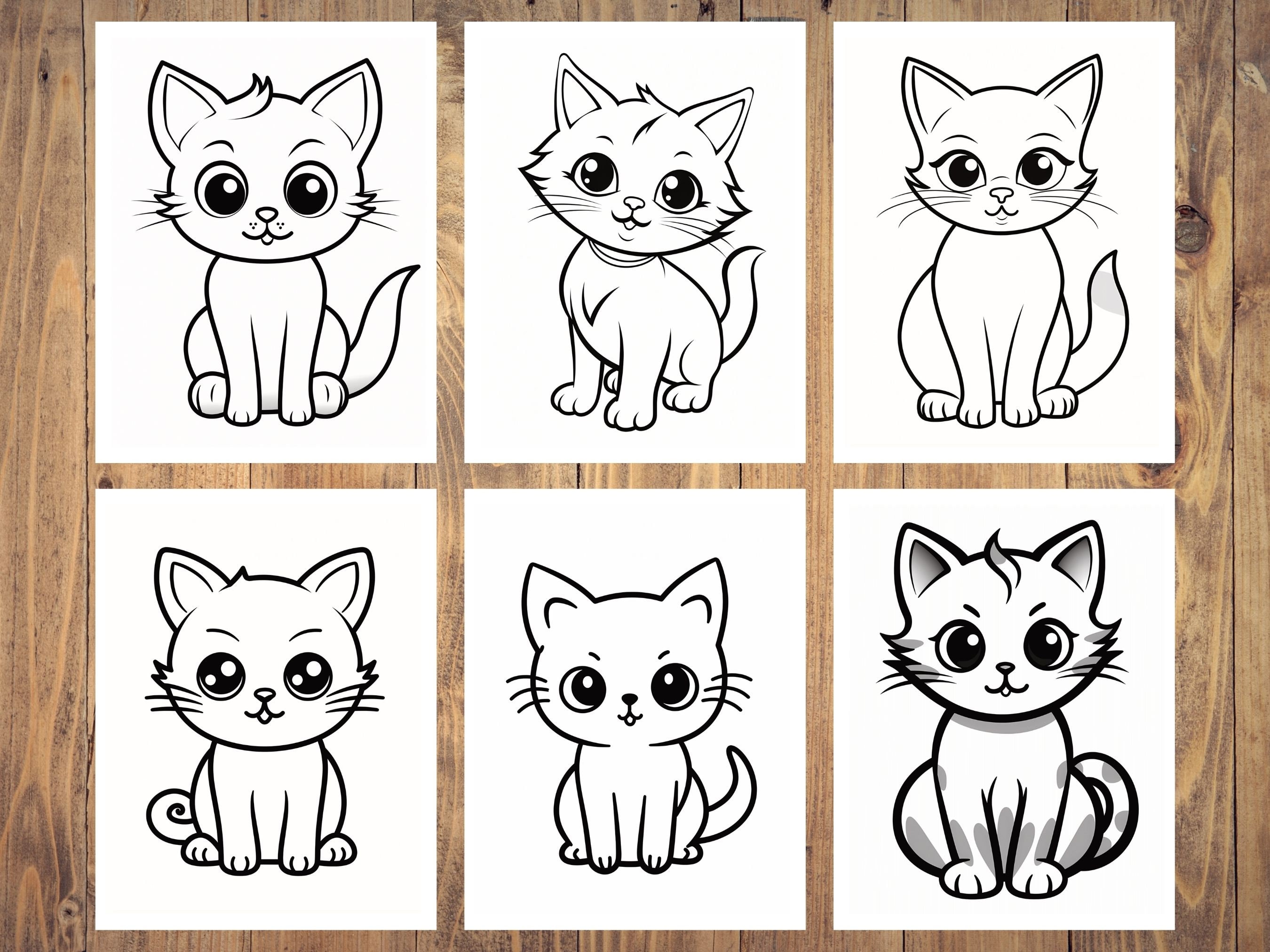 30 Printable Cat Coloring Pages, Kitten Coloring Book, Adults Kids ...