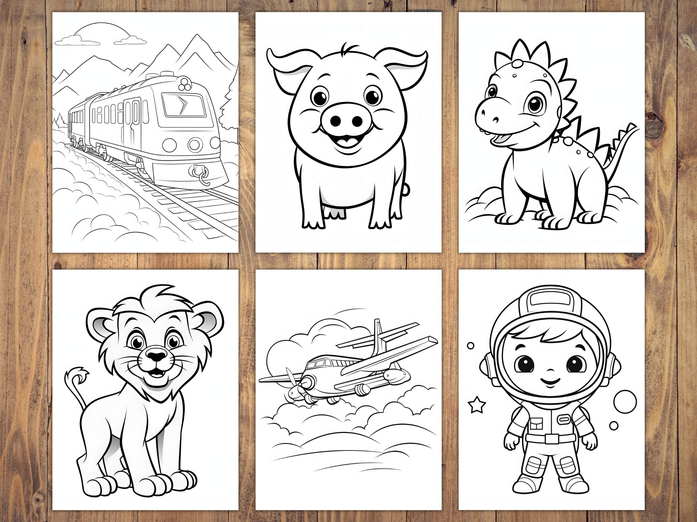 30 Printable Coloring Pages for Kids, Coloring Book, Easy Coloring