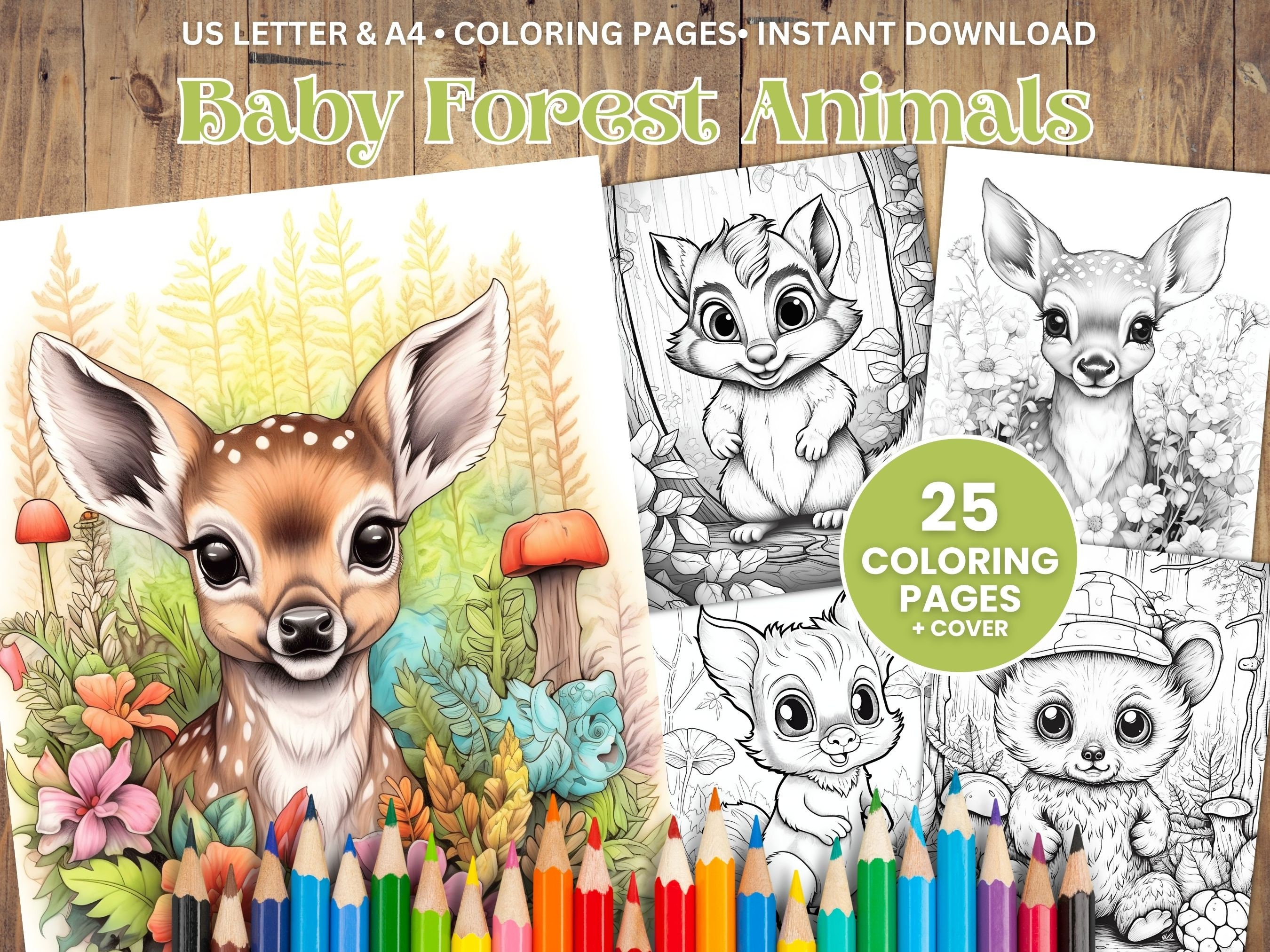 Animal Coloring Book for Adults: Cute Forest Wildlife Animals and Funny  Activity for Kids's Creativity (Paperback)