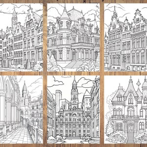 30 Printable Architecture Coloring Pages, Buildings Coloring Book ...
