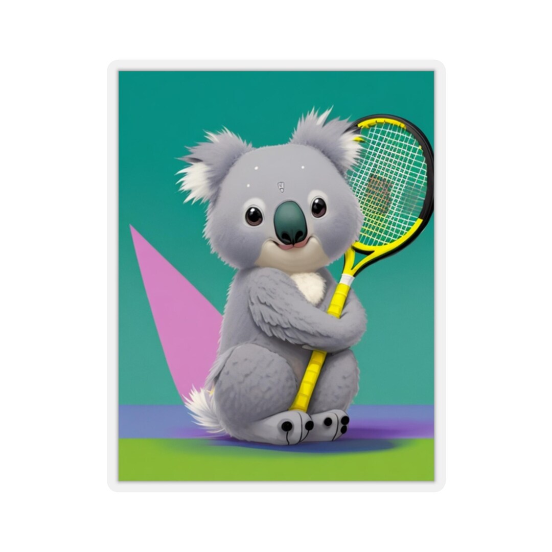 Koala Tennis Sticker Tennis Racquet - Etsy