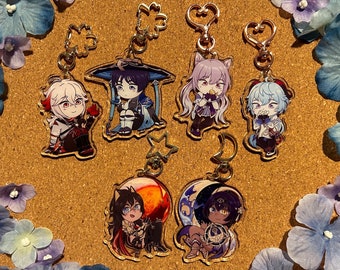 CLEARANCE Genshin Impact 2.5 inch Acrylic Charms - Keqing, Ganyu, Kazuha, Wanderer, Candace, Dehya