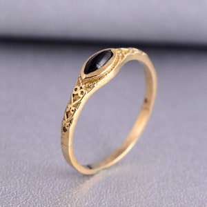 Minimalist Ring, Stack Ring, Thin Ring, Thumb Ring, Gemstone Ring, Black Stone Ring, Black Onyx Ring, Dainty Minimalist, Gift For Women,