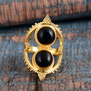 Handmade Ring, Black Onyx Ring, Gemstone Ring, Unique Ring, Boho Ring, Gift For Her, Vintage Ring, Statement Ring, Black Stone Ring,
