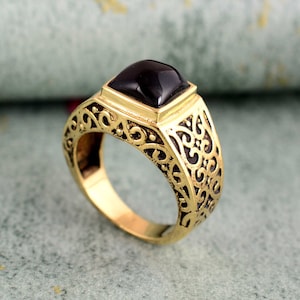 Black Onyx Ring, Handmade Ring, Statement Ring, Boho Ring, Unique Ring, Dainty Ring, Gemstone Ring, Gift For Her, Gift For Women,