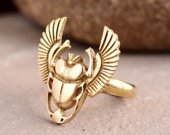 Egyptian Scarab Ring - Sacred Egypt beetle adjustable ring - Animal lover Gift