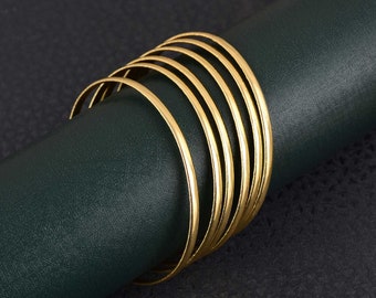 14K Gold Waterproof Bangle: Thin Tarnish-Free Stacking Bangle