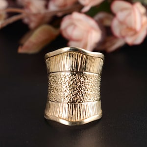Bohemian Ring, Gold Statement Ring, Adjustable Gold Ring, Boho Rings, Big Chunky Ring, Big Gold Ring, Hippie Accessories, Large Gold Rings