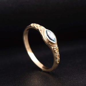 Blue Topaz Ring, Handmade Ring, Thumb Ring, Women Ring, Dainty Ring, Promise Ring, Gift for Her, Stack Ring, Statement Ring, Minimalist Ring