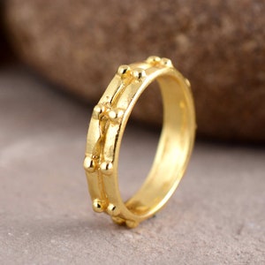 Gold Brass Ring  Unique Geometric Design, Bold Minimalist Ring, Statement Jewelry, Handmade Brass Ring, Boho Chic Ring, Elegant Gift for Her
