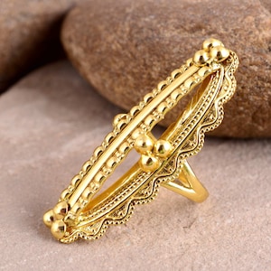 Long Ring, Chunky Statement Jewelry, brass Ring for Women, Boho Bohemian Rings, Wide Large Ring, Full Finger Ring, Big ring for Women