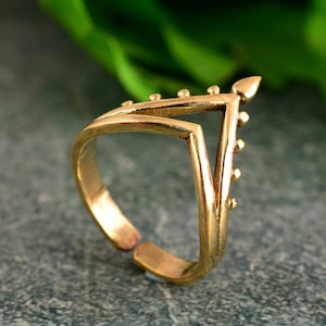 Brass Triangle Design Ring – Adjustable Statement Ring, Boho Geometric Ring, Unique Handcrafted Jewelry, Minimalist Boho Ring,