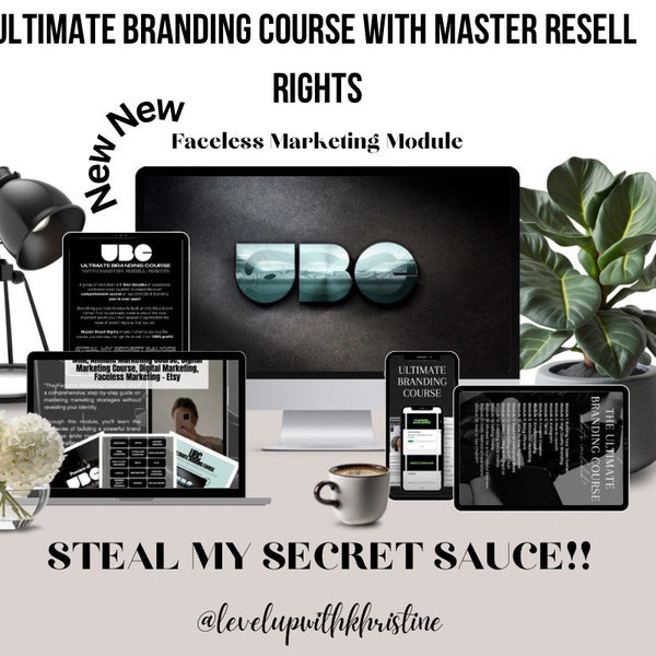 UBC - Ultimate Branding Course with MRR | Master Resell Rights | Faceless Marketing | Passive Income Course Bundle PLR