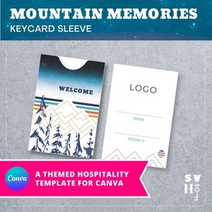 Plantilla de funda para tarjeta de acceso a hotel: tema Mountain Memories