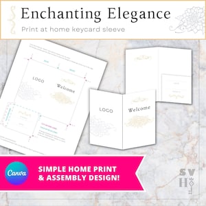 Print at Home DIY Keycard Sleeve Template - Verzauberte Eleganz - Für Gastgeber, Events, Hochzeiten, Hotels, Mietobjekte