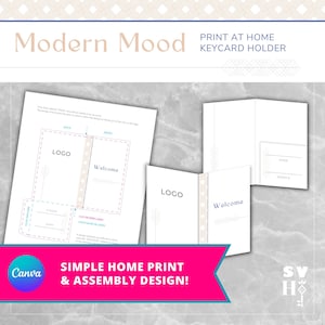 Print at Home DIY Keycard Sleeve-sjabloon - Modern Mood-thema - Voor verhuurgastheren, evenementen, bruiloften, hotels, huurwoningen