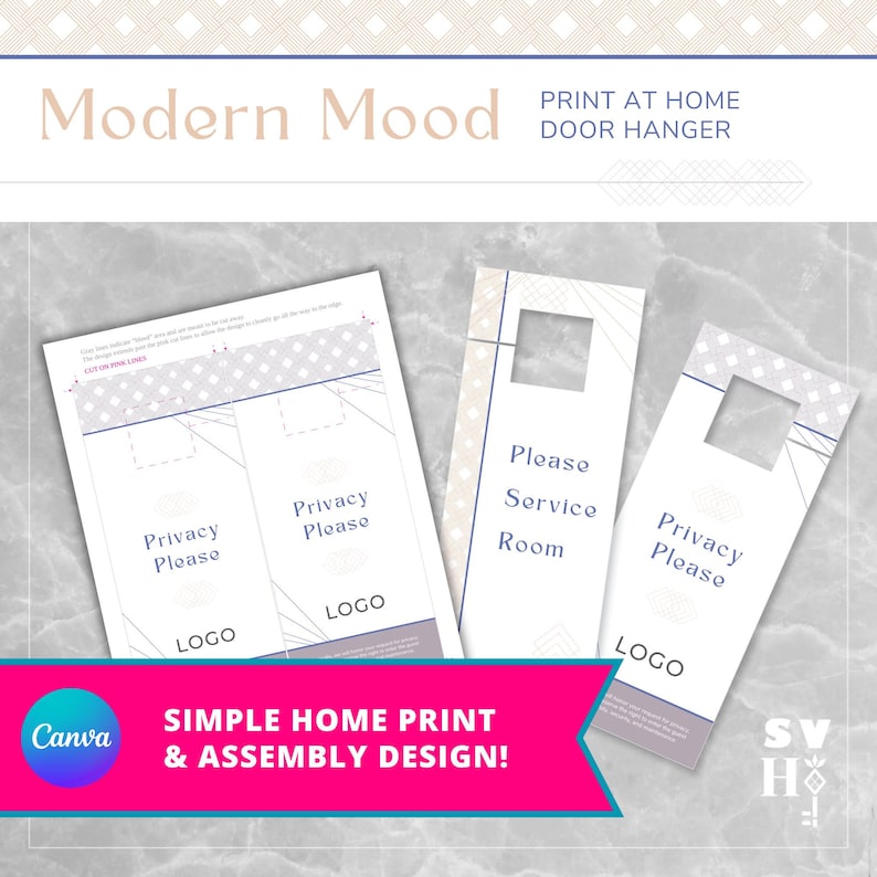 Print at Home DIY Door Hanger Template - Modern Mood Theme - for Rental ...