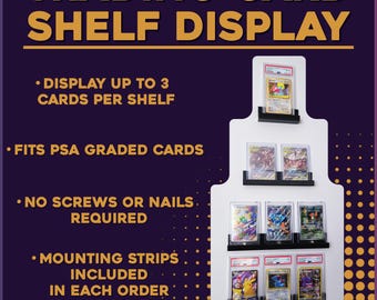 Trading Card Shelf: Graded Card Display, Command Strips Included