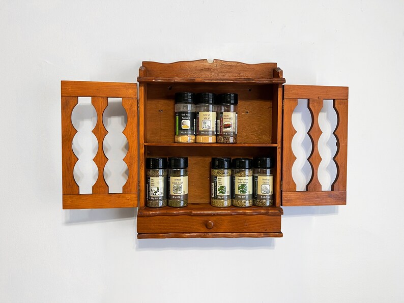 Vintage Spice Rack Vintage Kitchen Decor Wooden Spice Rack Etsy